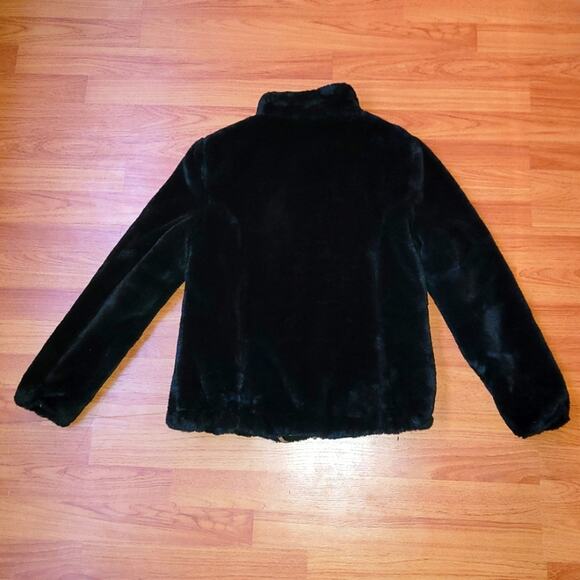 NEW Leopard Reversible Jacket, Size Small Faux Fur Jacket Black - Picture 7 of 9